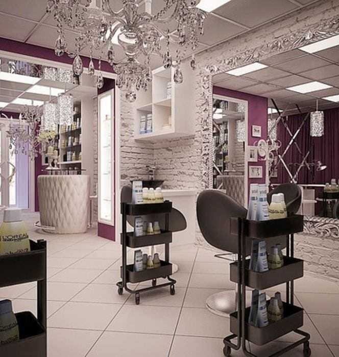 Дизайн интерьера салона красоты, парикмахерской маленькой площади и маникюрного кабинета в белом цвете
 - 34 фото