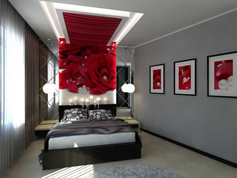 Красная спальня: правила оформления + 65 фото идей | дизайн и интерьер