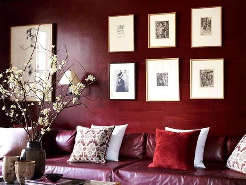 Цвет марсала в интерьере: сочетания, на стенах и в мебели. 50 реальных фото