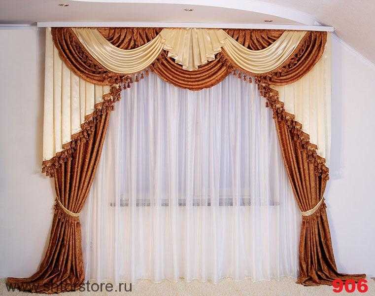 Ламбрекены для зала, красивые шторы в гостиную в современном стиле
 - 43 фото