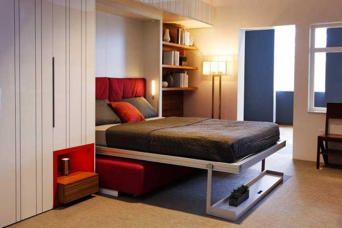 Примеры интерьеров со встроенными в стену или шкаф кроватями: 50 фото
