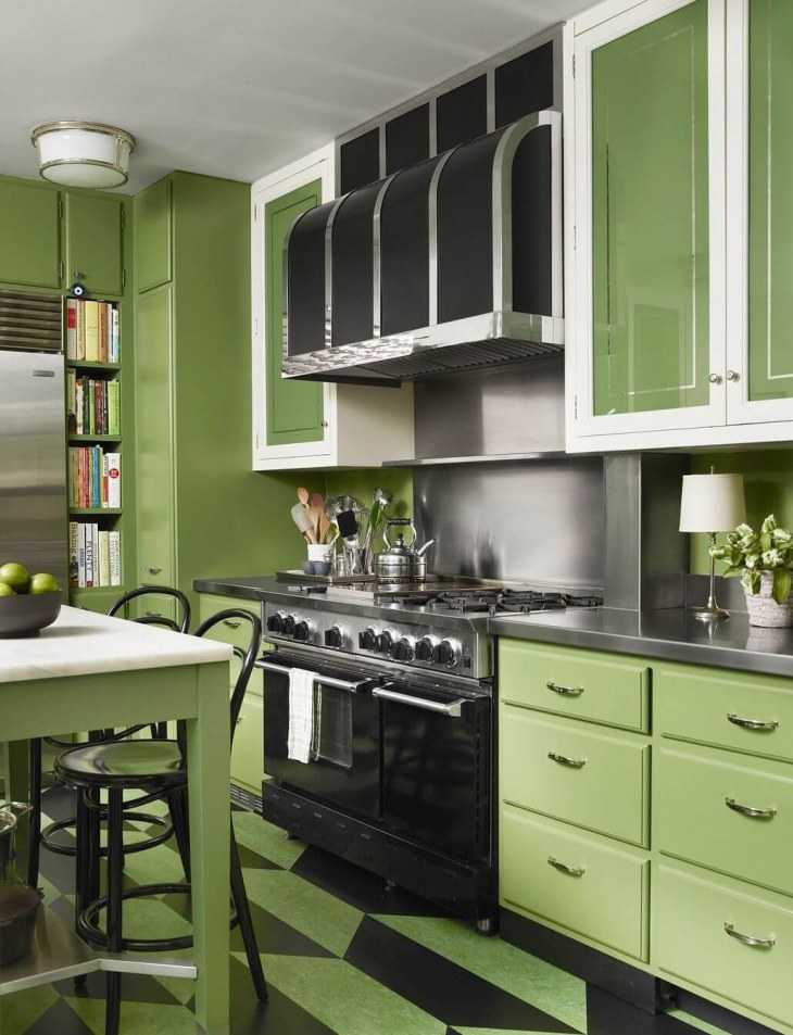 Дизайн кухни в бело зеленом цвете Правила сочетание белого и зеленого цвета Что выполнить в белом а что в зеленом цвете Реальные фото примеры