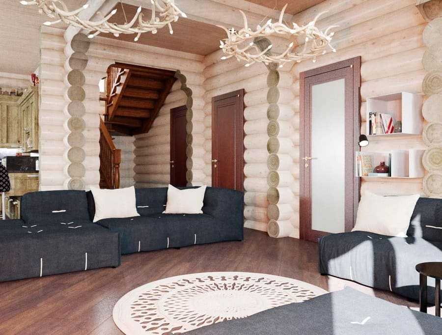 Красивые дома из оцилиндрованного бревна — стили, особенности дизайна, варианты оформления и украшения