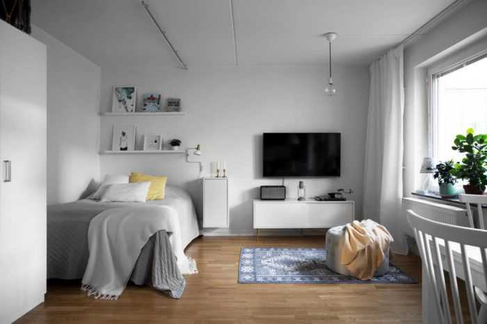 Дизайн однокомнатной квартиры: тенденции, стили, цвета, особенности планировки, модные идеи в 2021, фото интерьера