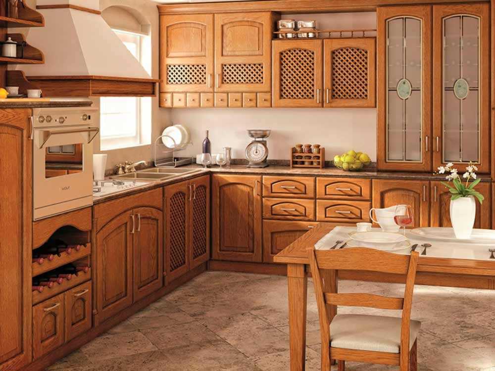 Интерьер деревянной кухни в старинном стиле своими руками