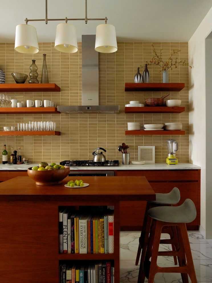 Современный минимализм: отсутствие на кухне верхних шкафов