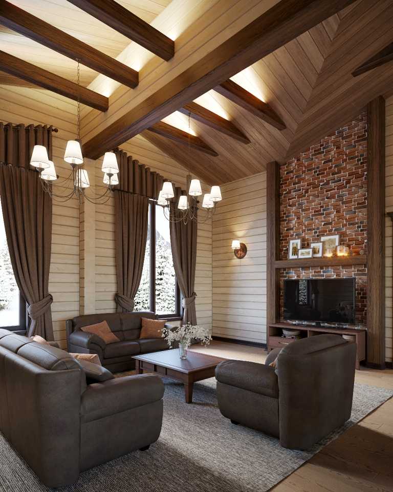 Интерьер дома из клееного бруса: дизайн деревянных коттеджей своими руками (фото и видео)