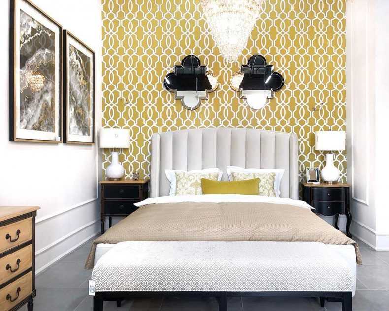 Дизайн спальни: фото 2020, современные идеи, обои двух цветов, фото идеальных сочетаний