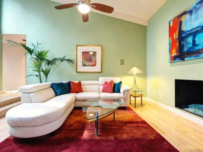 Цветовые сочетания пола, стен, потолка и мебели в интерьере