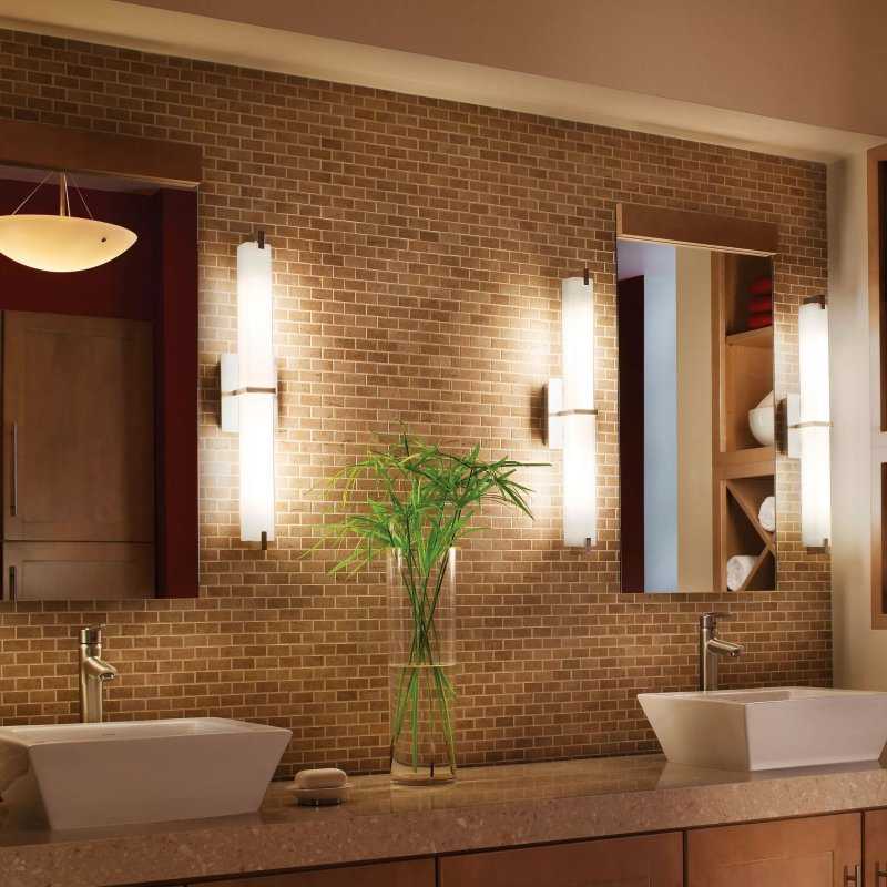 Освещение ванной комнаты какой светильник выбрать Влагозащищенные, светодиодные, настенные, потолочные, точечные, встраиваемые светильники в ванную, светильник над зеркалом