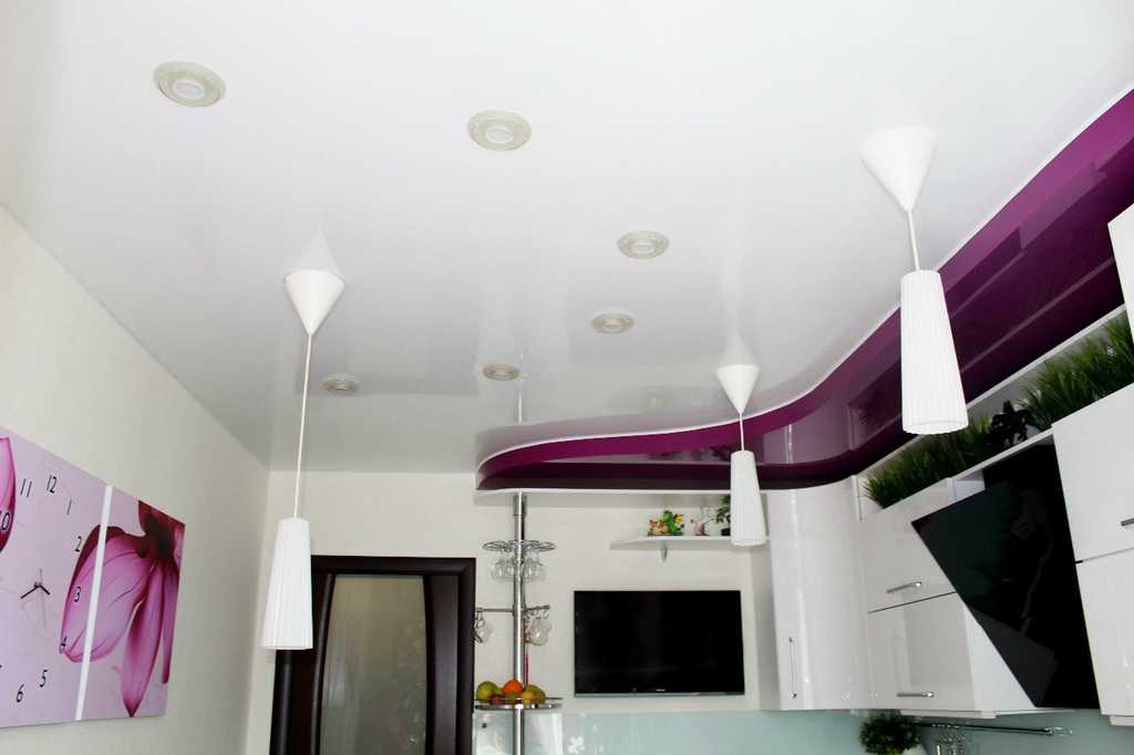 Дизайн натяжного потолка на кухне -100 лучших фото-вариантов в интерьере