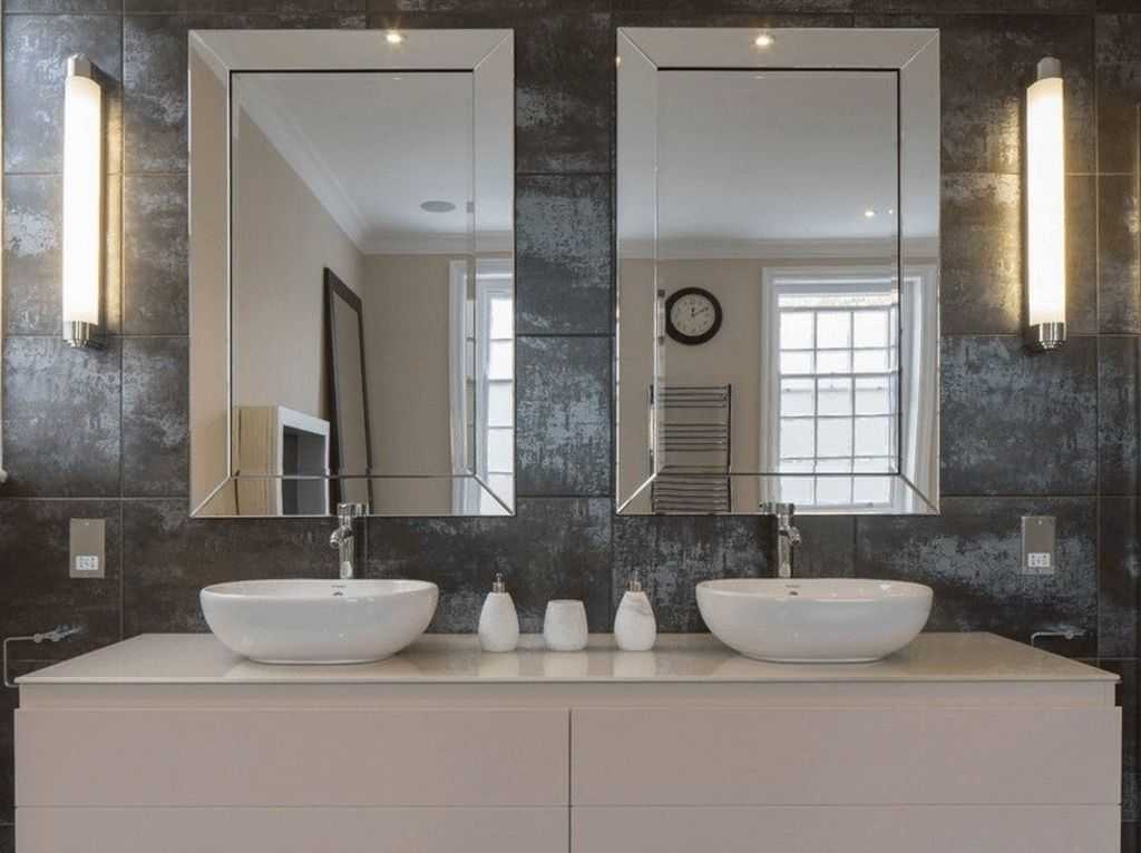 Как выбрать высоту зеркала в ванной над раковиной — советы