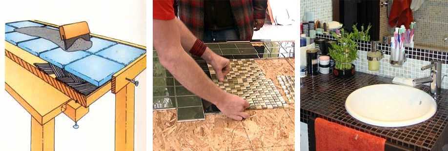 Изготовление практичной и оригинальной столешницы из плитки своими руками