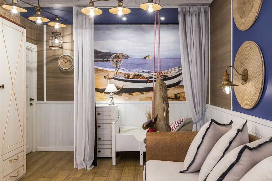Гостиная в морском стиле: примеры создания нового интерьера после отпуска (40 фото)