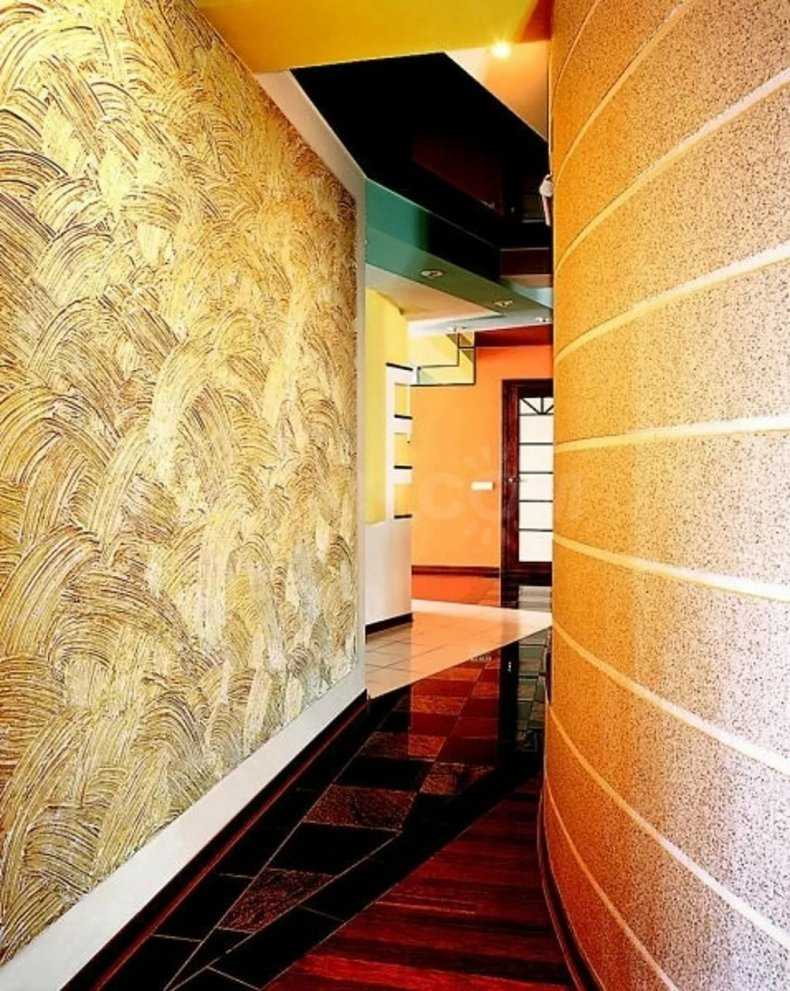 Варианты отделки стен в коридоре декоративной штукатуркой