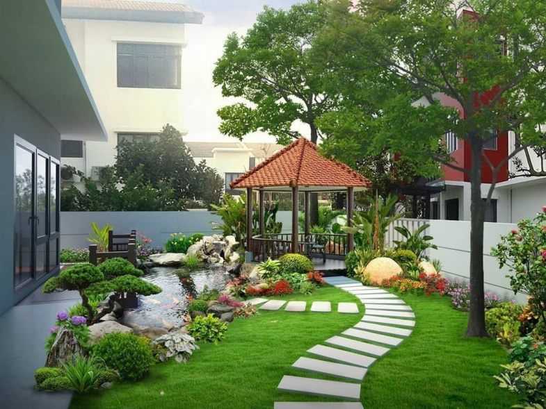 Дизайн двора частного дома - 180 фото идей декора и правила оформления двора частного дома