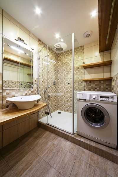Дизайн ванной комнаты со стиральной машиной