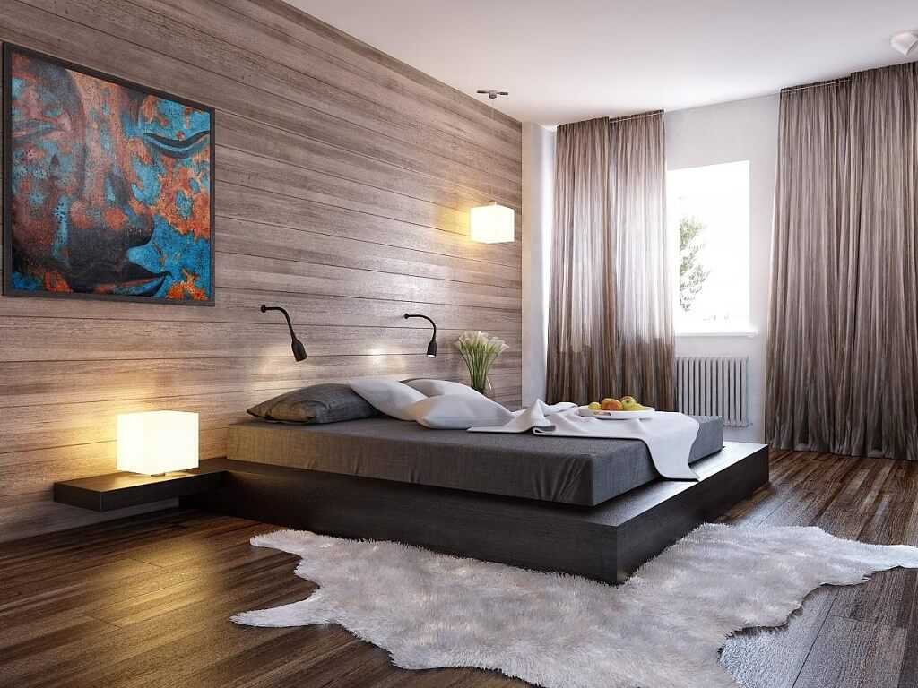 Ламинат на стене в интерьере спальни, кухни, прихожей и гостиной на фото Современные идеи для ремонта отделка и стен деревянными панелями