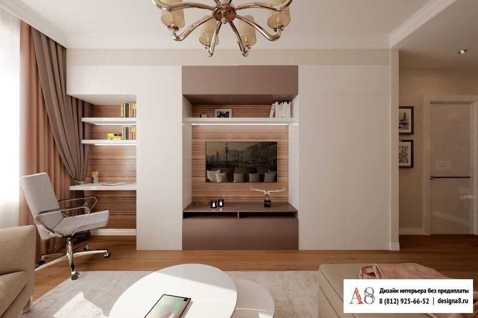 Дизайн двухкомнатной квартиры: зонирование, планировка, варианты красивых сочетаний + фото готовых проектов интерьеров