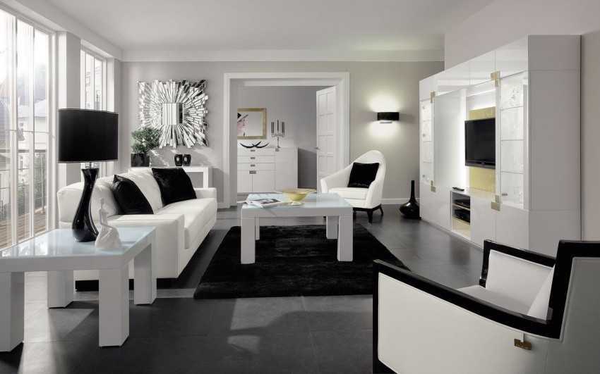 Гостиная в современном стиле в светлых тонах: дизайн интерьера
 - 39 фото