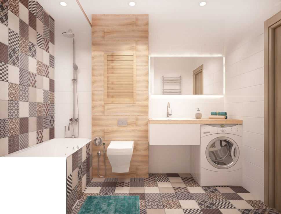 Дизайн маленькой ванной комнаты без туалета со стиральной машиной: идеи
 - 38 фото