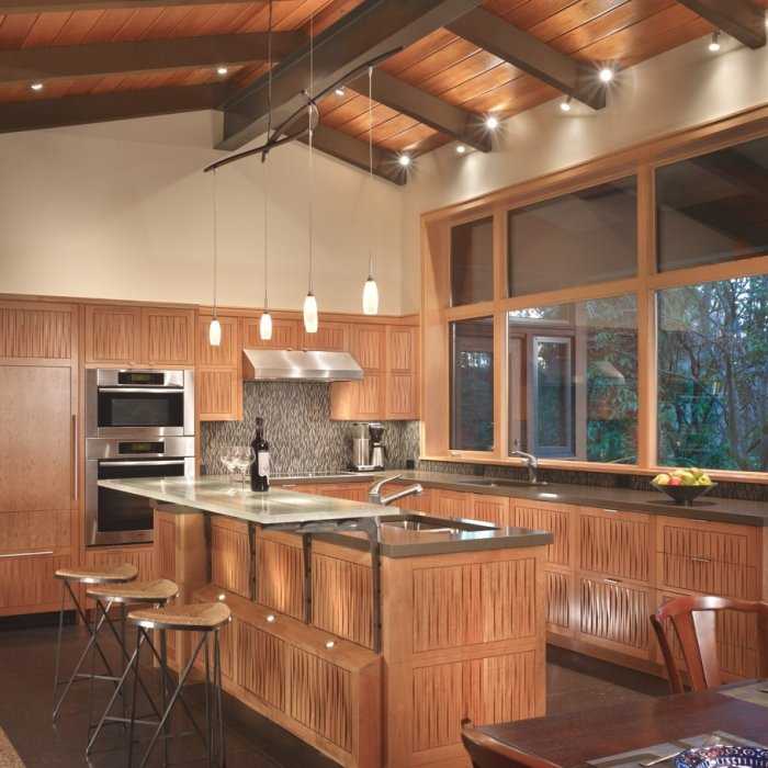 Кухня на даче в деревянном доме из бруса: дизайн современного интерьера
 - 36 фото