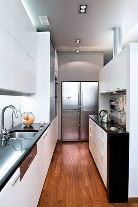 Узкая длинная кухня: оптимальное использование пространства