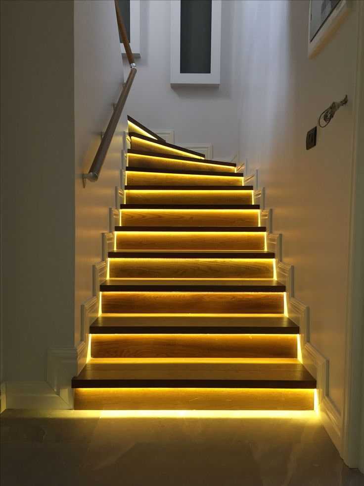 Подсветка ступеней лестницы с датчиком: светодиодная, встраиваемая