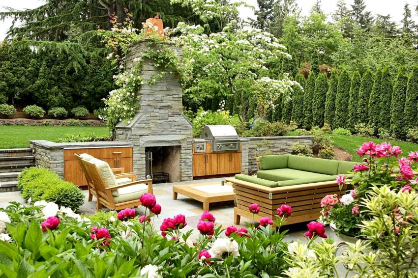 Лучшие, оригинальные идеи как оформить свой дачный участок на фото Красивый дизайн двора на даче и в летнем доме цветник, садовые дорожки и беседки
