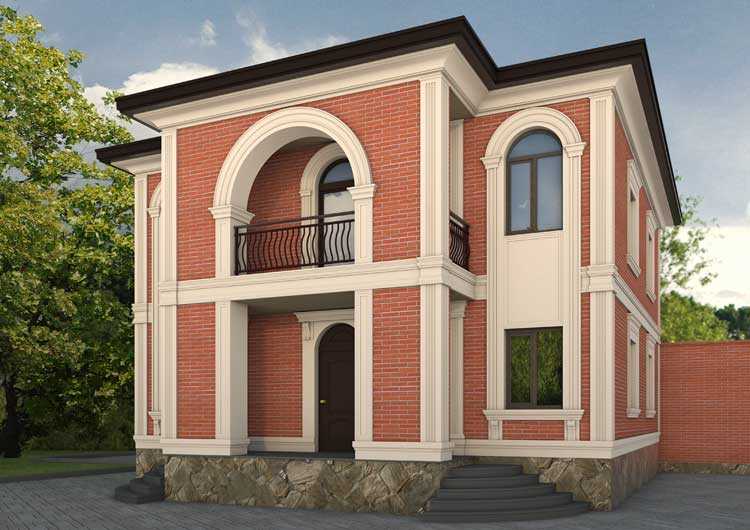 Дома в современном стиле: фасады из облицовочного кирпича разного цвета, красивый дизайн
 - 47 фото