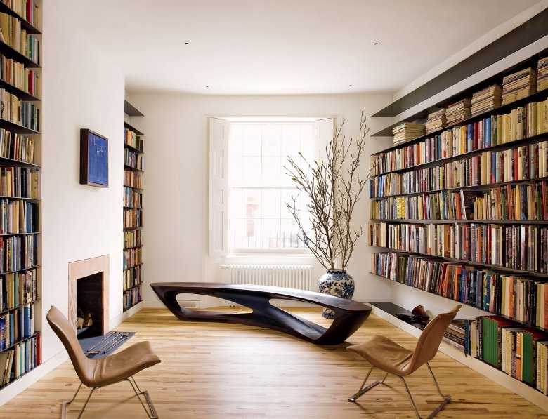 Книжные шкафы и библиотеки для дома — 50 фото в интерьере