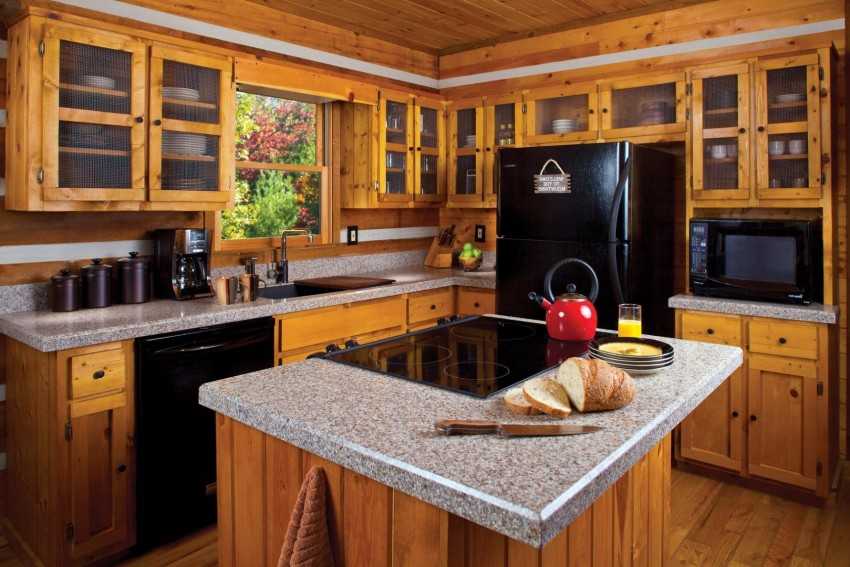 Дизайн кухни в деревянном доме — 40 фото красивых решений