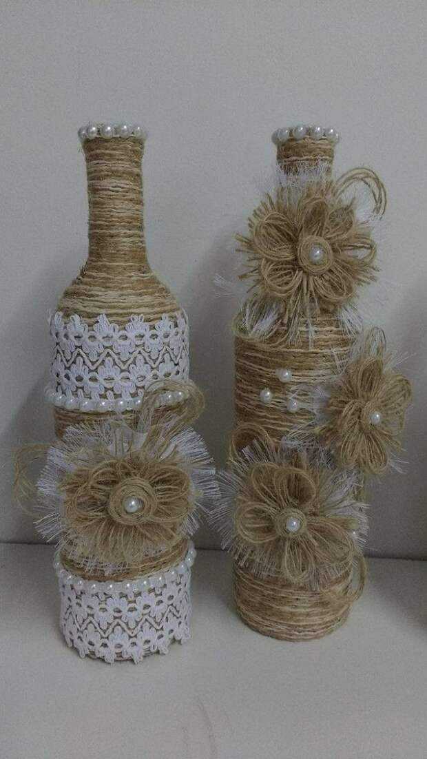 Как декорировать вазу бечевкой: 3 простых способа