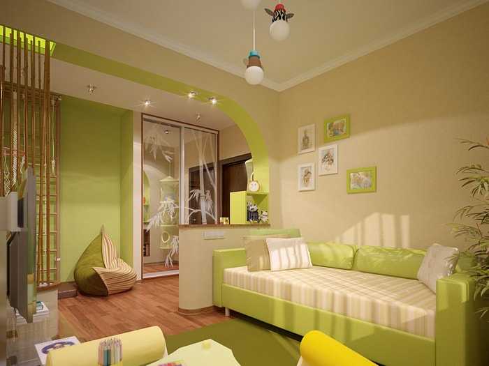 Салатовый цвет в интерьере: сочетания, выбор стиля, отделки и мебели (65 фото)