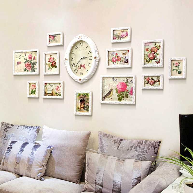 Как оформить стену в гостиной над диваном, декорировать полками и панно, что повесить
 - 37 фото