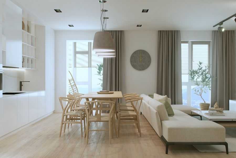 Современный дизайн квартиры-студии в светлых тонах (60+ фото)