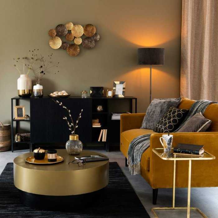 Горчичный цвет в дизайне интерьера квартиры- 75 фото