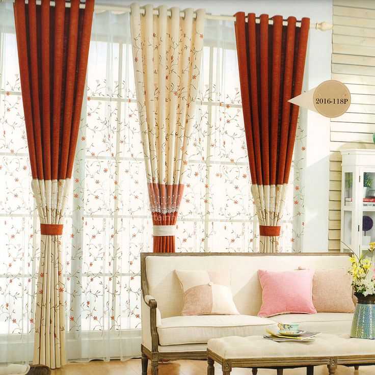 Комбинированные шторы: виды, дизайн, идеи сочетаний тканей, декорирование