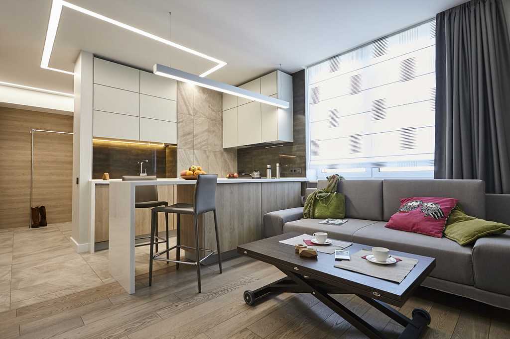 Совмещенная кухня-гостиная 30 кв. м. – фото в интерьере, планировки и зонирование