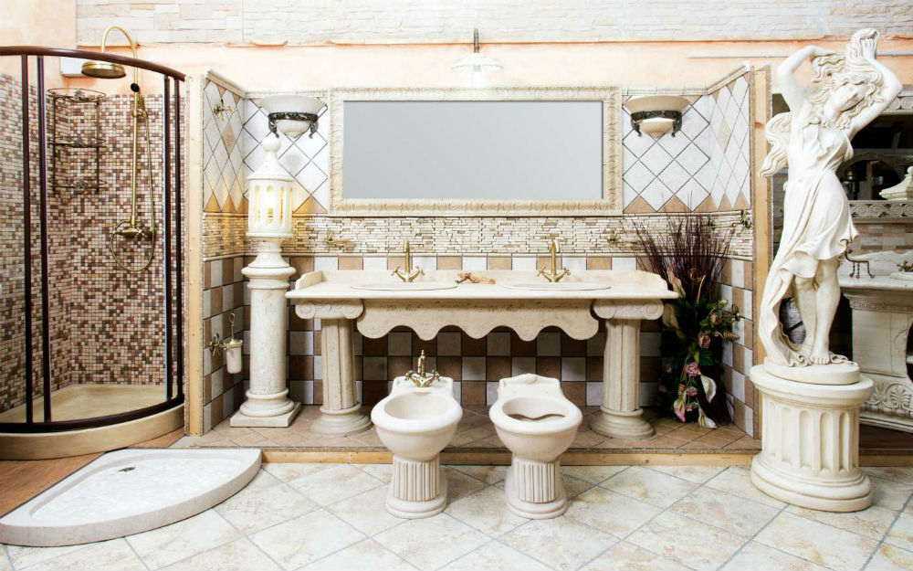 Ванная комната в греческом стиле: фото идеи дизайна интерьера