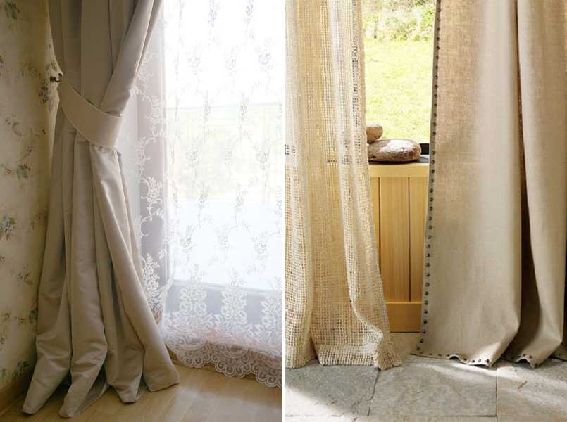 Льняные шторы для гостиной: естественность и элегантность
