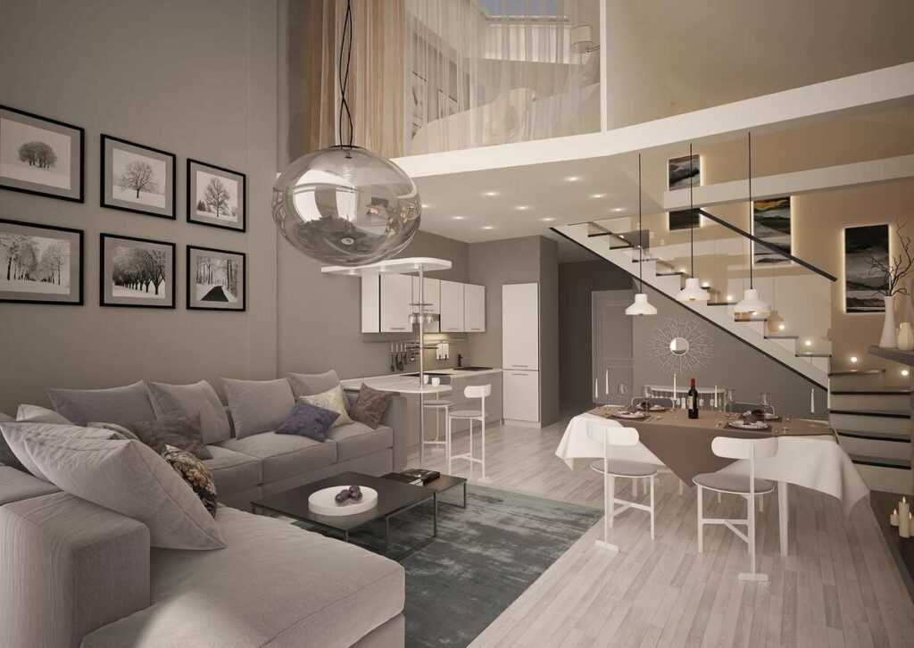 Дизайн двухуровневой квартиры-студии – особенности планировки