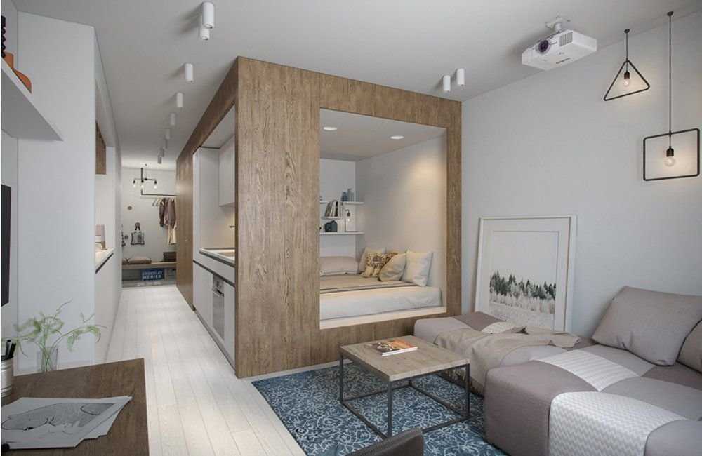 Дизайн однокомнатной квартиры 40 м² - 200 фото эксклюзивного оформления и сочетания
