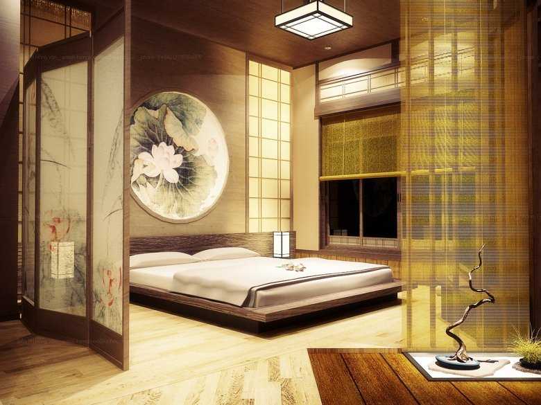 Спальня в японском стиле 100 фото модных идей  Дизайн интерьера Как оформить спальню в японском стиле цвет, материалы и отделка, мебель, освещение, текстиль и декор