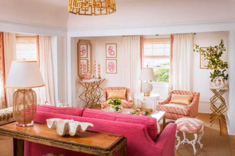 Розовые шторы в интерьере гостиной, спальни, кухни и детской: как правильно подобрать цвет