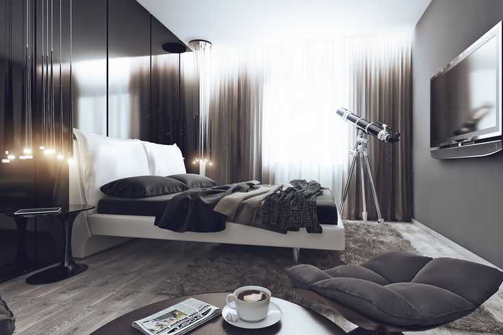 Мужская комната: примеры дизайна штор и обоев, фото идей современного интерьера