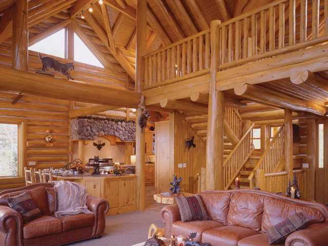 Интерьер деревянного дома из бруса внутри: фото, описание