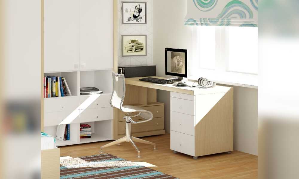 Красивый дизайн квартиры с угловым столом Где лучше поставить стол в комнате Угловой стол в детской, спальне, кухне и в интерьере рабочего кабинета на фото
