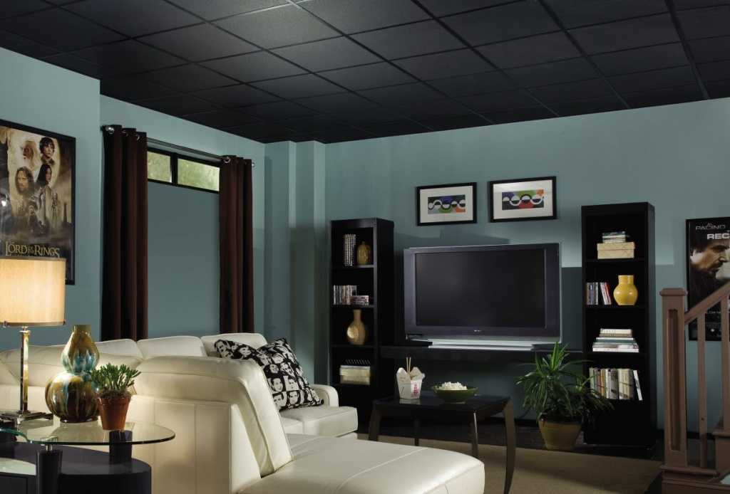 Серый потолок в интерьере: материалы, стили и отделка