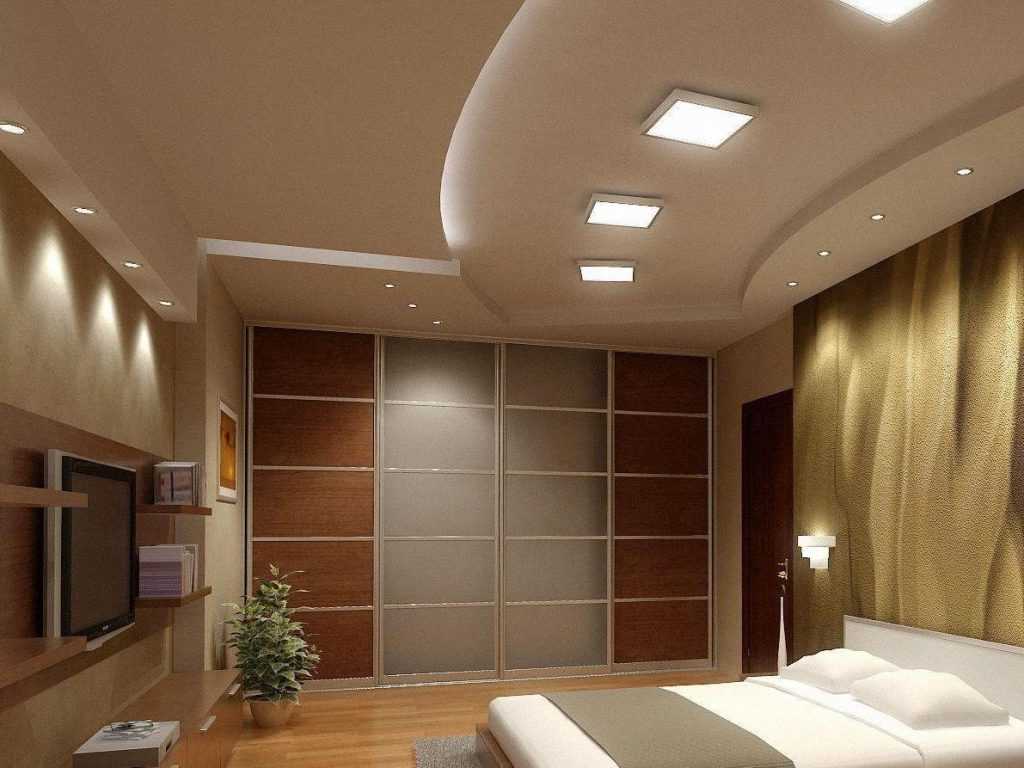 Натяжной потолок в гостиной - дизайн + 100 фото